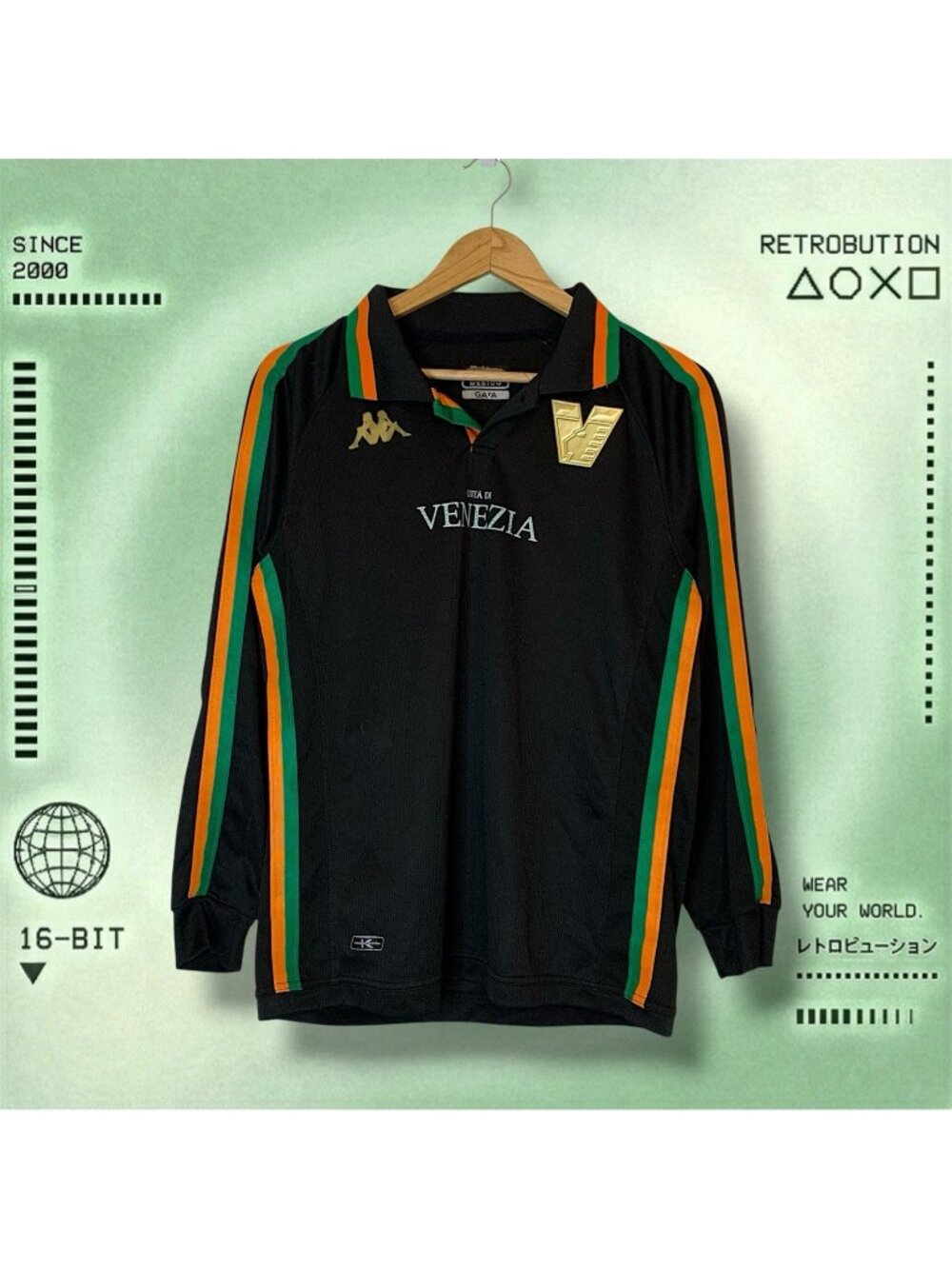 Venezia FC Kappa Gara Soccer Jersey Black Size M